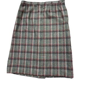 Pendleton Womens Vtg Straight Skirt Gray Plaid 100% Virgin Wool Fully Lined Sz14